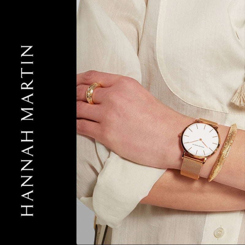 Relógio Feminino Moderno + Pulseira Brinde - Hannah Martin